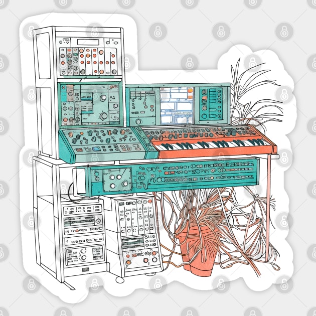 Modular Synthesizer Fan Design Sticker by DankFutura